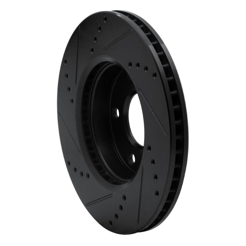 Mazda CX-3 Brake Rotor (1) - Front Right - R1 Concepts - Drilled & Slotted - Black - `14-`24